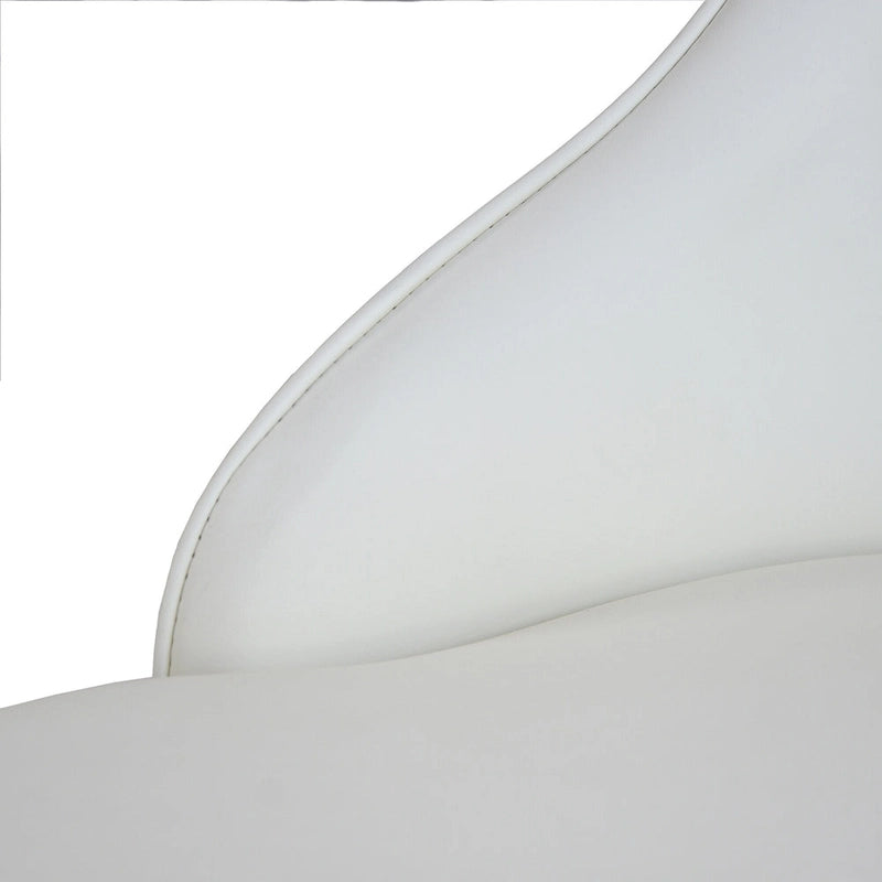 Chaise de salle à manger en similicuir blanc ivoire, hauteur standard, lot de 2