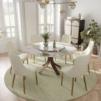 Chaise de salle à manger en similicuir blanc ivoire, hauteur standard, lot de 2