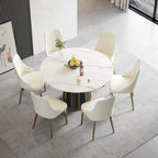 Chaise de salle à manger en similicuir blanc ivoire, hauteur standard, lot de 2