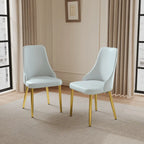 Chaise de salle à manger en similicuir blanc ivoire, hauteur standard, lot de 2