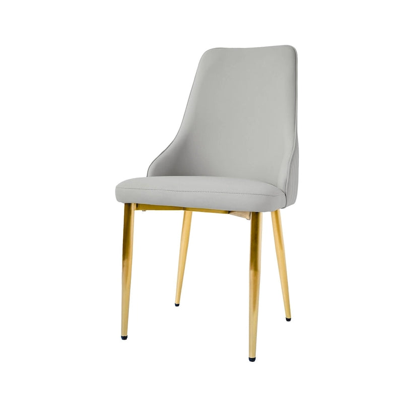 Chaise de salle à manger en similicuir blanc ivoire, hauteur standard, lot de 2