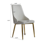Chaise de salle à manger en similicuir blanc ivoire, hauteur standard, lot de 2