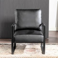 Fauteuil d'appoint en PU et microfibre noir / marron foncé / gris / camel, accoudoirs en métal, une place