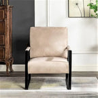 Fauteuil d'appoint en PU et microfibre noir / marron foncé / gris / camel, accoudoirs en métal, une place