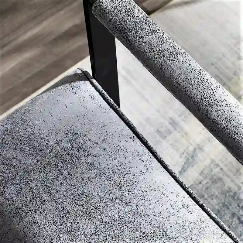 Fauteuil d'appoint en PU et microfibre noir / marron foncé / gris / camel, accoudoirs en métal, une place