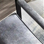 Fauteuil d'appoint en PU et microfibre noir / marron foncé / gris / camel, accoudoirs en métal, une place