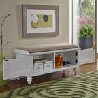 Banc de rangement capitonné noir / blanc brossé / expresso – 1 personne