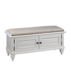 Banc de rangement capitonné noir / blanc brossé / expresso – 1 personne