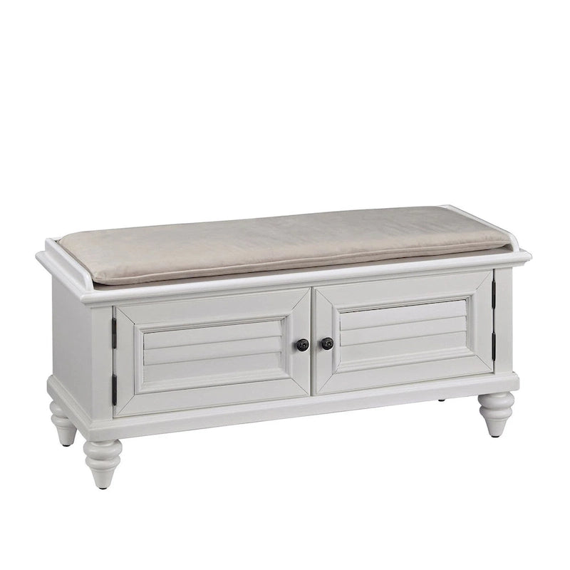 Banc de rangement capitonné noir / blanc brossé / expresso – 1 personne