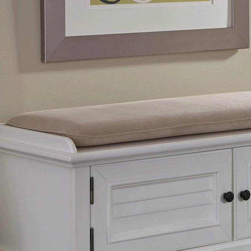 Banc de rangement capitonné noir / blanc brossé / expresso – 1 personne