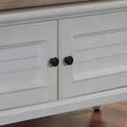Banc de rangement capitonné noir / blanc brossé / expresso – 1 personne