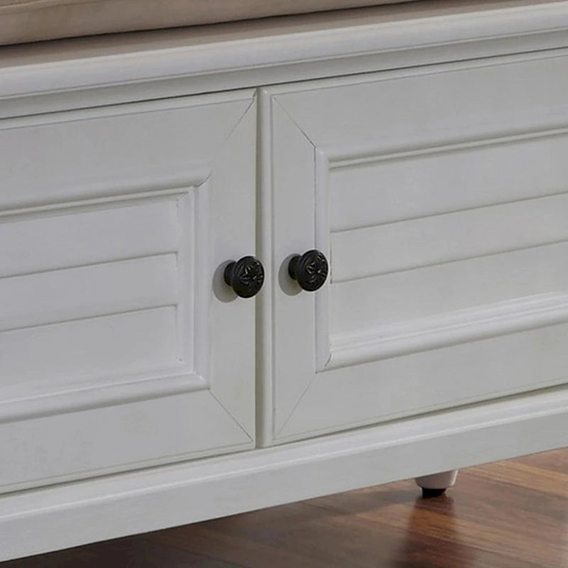 Banc de rangement capitonné noir / blanc brossé / expresso – 1 personne