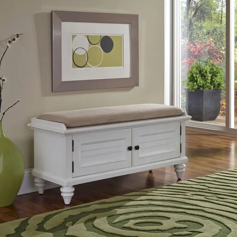 Banc de rangement capitonné noir / blanc brossé / expresso – 1 personne