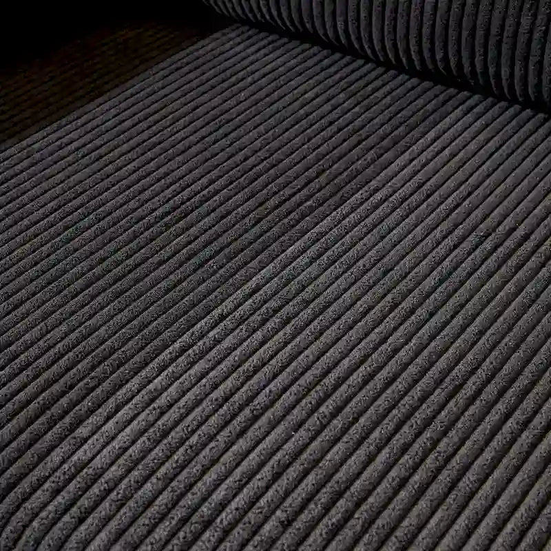 Canapé d'angle réversible 2 places gris / noir / camel en tissu polyester
