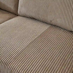Canapé d'angle réversible 2 places gris / noir / camel en tissu polyester