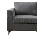 Canapé d'angle réversible 2 places gris / noir / camel en tissu polyester
