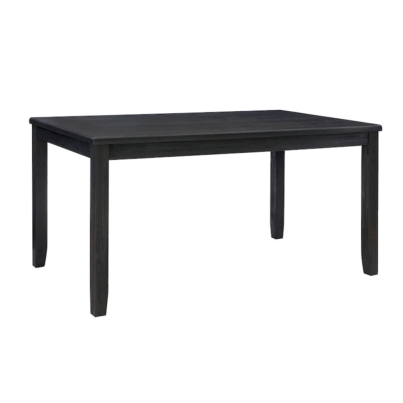 Table de salle à manger style ferme gris délavé/noir délavé, 6 places