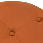 Pouf rond en velours gris/vert/bleu/orange/blanc, base plaquée or, repose-pieds et siège individuel