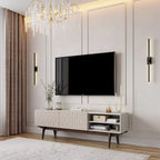 Meuble TV, marron/cappuccino/taupe, convient aux téléviseurs jusqu'à 65", largeur 45"/59"/71", pour 1 personne