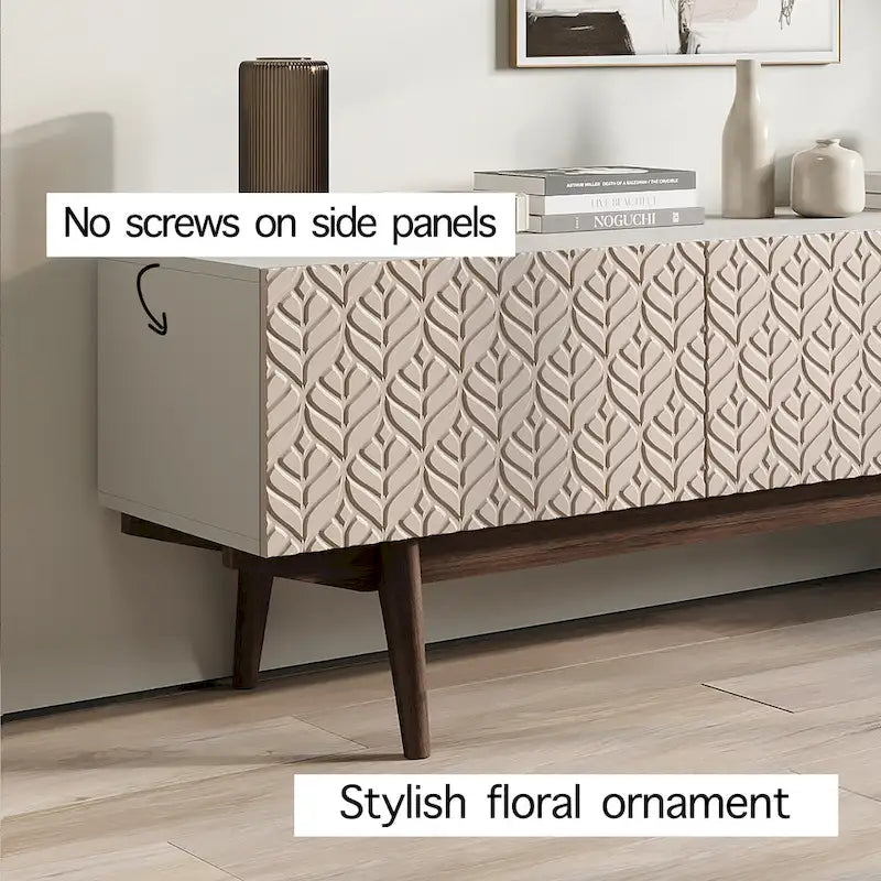Meuble TV, marron/cappuccino/taupe, convient aux téléviseurs jusqu'à 65", largeur 45"/59"/71", pour 1 personne