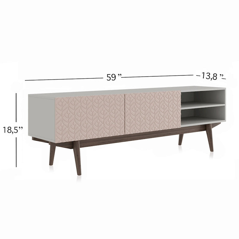 Meuble TV, marron/cappuccino/taupe, convient aux téléviseurs jusqu'à 65", largeur 45"/59"/71", pour 1 personne