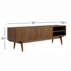 Meuble TV, marron/cappuccino/taupe, convient aux téléviseurs jusqu'à 65", largeur 45"/59"/71", pour 1 personne