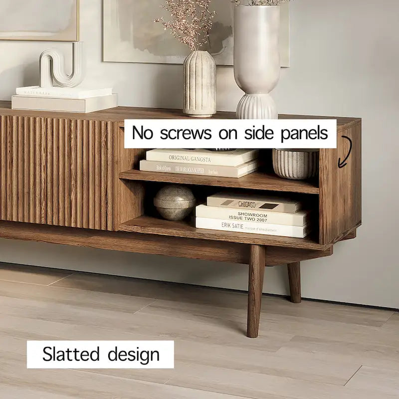 Meuble TV, marron/cappuccino/taupe, convient aux téléviseurs jusqu'à 65", largeur 45"/59"/71", pour 1 personne
