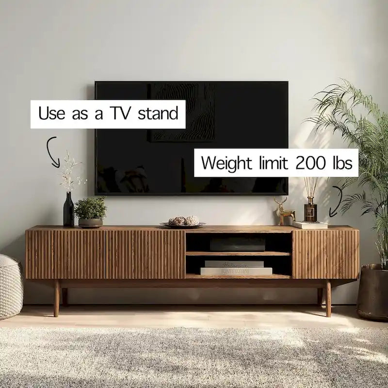 Meuble TV, marron/cappuccino/taupe, convient aux téléviseurs jusqu'à 65", largeur 45"/59"/71", pour 1 personne