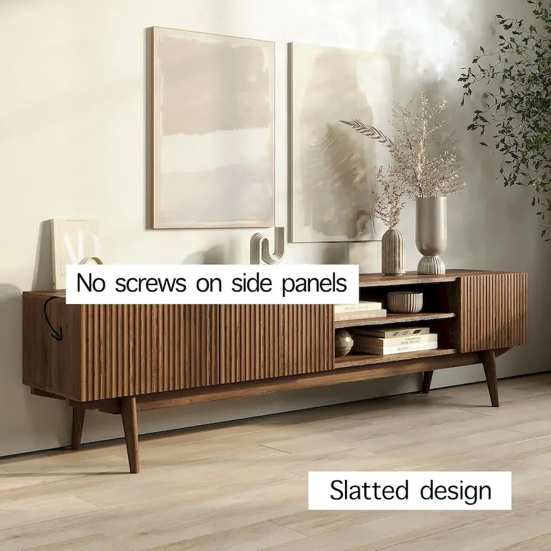 Meuble TV, marron/cappuccino/taupe, convient aux téléviseurs jusqu'à 65", largeur 45"/59"/71", pour 1 personne