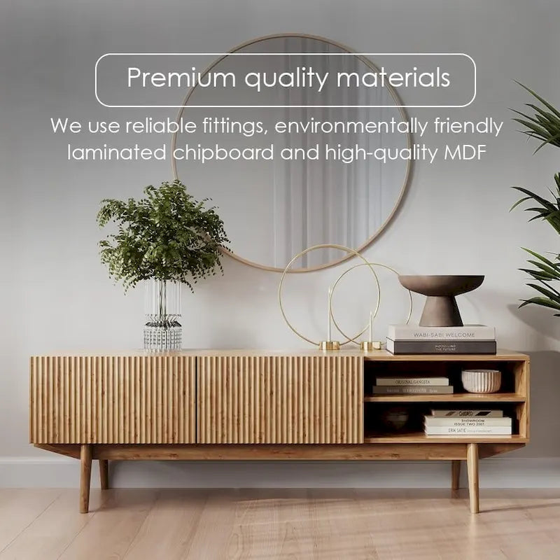 Meuble TV, marron/cappuccino/taupe, convient aux téléviseurs jusqu'à 65", largeur 45"/59"/71", pour 1 personne