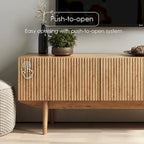 Meuble TV, marron/cappuccino/taupe, convient aux téléviseurs jusqu'à 65", largeur 45"/59"/71", pour 1 personne