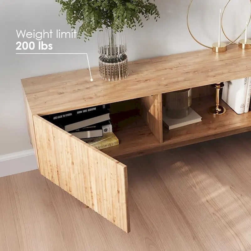 Meuble TV, marron/cappuccino/taupe, convient aux téléviseurs jusqu'à 65", largeur 45"/59"/71", pour 1 personne