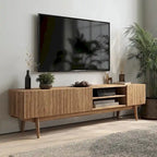 Meuble TV, marron/cappuccino/taupe, convient aux téléviseurs jusqu'à 65", largeur 45"/59"/71", pour 1 personne