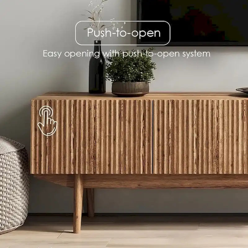 Meuble TV, marron/cappuccino/taupe, convient aux téléviseurs jusqu'à 65", largeur 45"/59"/71", pour 1 personne