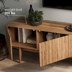 Meuble TV, marron/cappuccino/taupe, convient aux téléviseurs jusqu'à 65", largeur 45"/59"/71", pour 1 personne