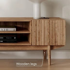 Meuble TV, marron/cappuccino/taupe, convient aux téléviseurs jusqu'à 65", largeur 45"/59"/71", pour 1 personne