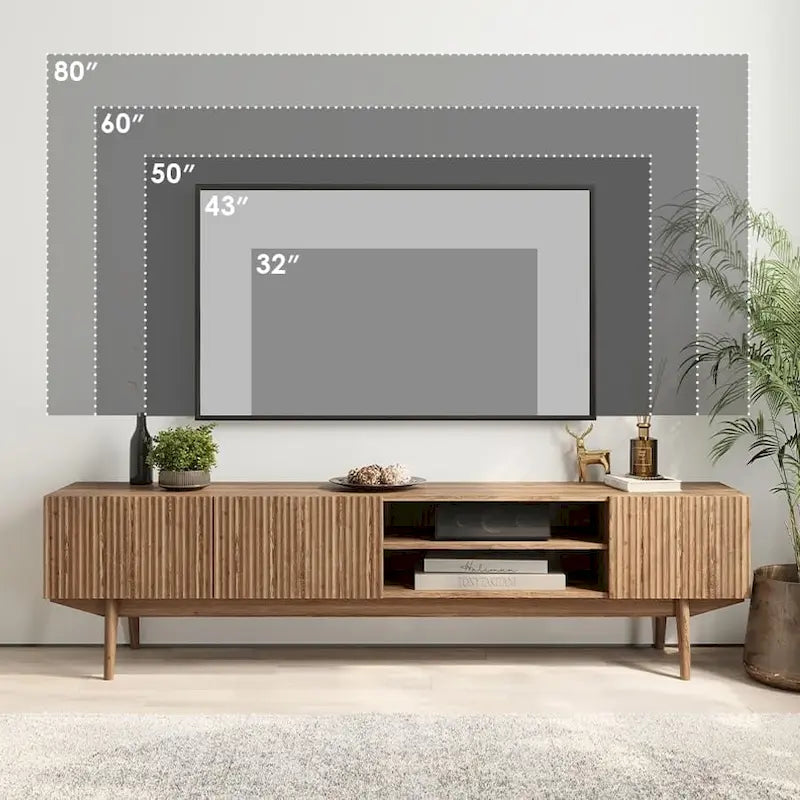 Meuble TV, marron/cappuccino/taupe, convient aux téléviseurs jusqu'à 65", largeur 45"/59"/71", pour 1 personne