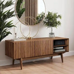 Meuble TV, marron/cappuccino/taupe, convient aux téléviseurs jusqu'à 65", largeur 45"/59"/71", pour 1 personne