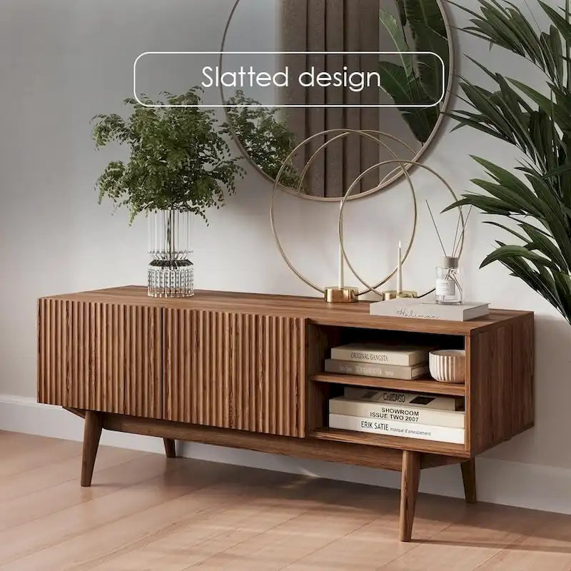 Meuble TV, marron/cappuccino/taupe, convient aux téléviseurs jusqu'à 65", largeur 45"/59"/71", pour 1 personne