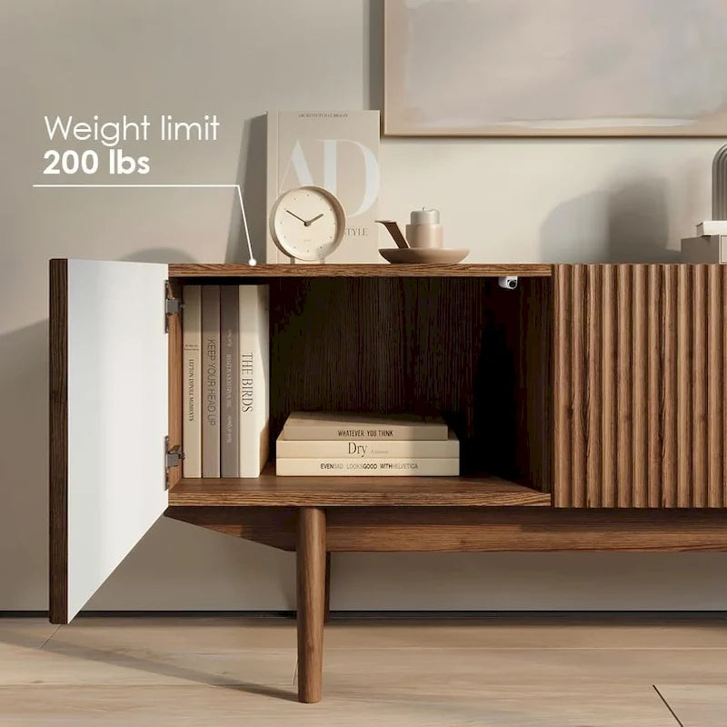 Meuble TV, marron/cappuccino/taupe, convient aux téléviseurs jusqu'à 65", largeur 45"/59"/71", pour 1 personne