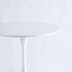 Table de salle à manger ronde à pied central, blanc/noir, style milieu de siècle, 2 à 4 places