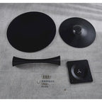 Table de salle à manger ronde à pied central, blanc/noir, style milieu de siècle, 2 à 4 places