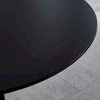 Table de salle à manger ronde à pied central, blanc/noir, style milieu de siècle, 2 à 4 places
