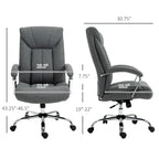 Chaise de bureau ergonomique pivotante à dossier haut noir/gris pour 1 personne, hauteur réglable, tissu lin