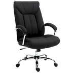Chaise de bureau ergonomique pivotante à dossier haut noir/gris pour 1 personne, hauteur réglable, tissu lin