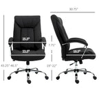 Chaise de bureau ergonomique pivotante à dossier haut noir/gris pour 1 personne, hauteur réglable, tissu lin