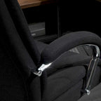 Chaise de bureau ergonomique pivotante à dossier haut noir/gris pour 1 personne, hauteur réglable, tissu lin