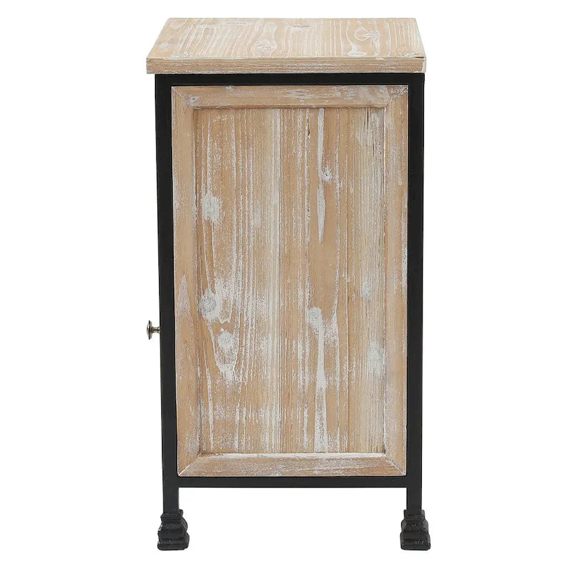 Table de chevet de ferme marron avec 1 tiroir et un meuble, simple