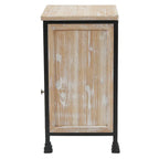 Table de chevet de ferme marron avec 1 tiroir et un meuble, simple