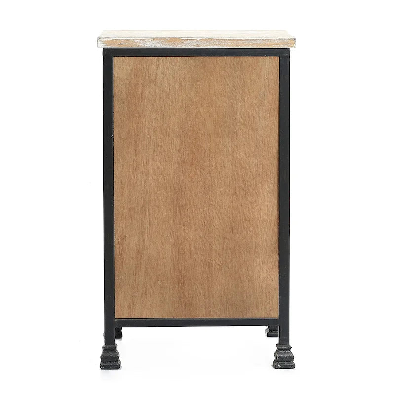 Table de chevet de ferme marron avec 1 tiroir et un meuble, simple